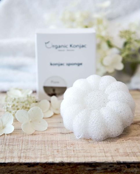 Organic Konjac svamp pure flower - til baby, barn og sart hud